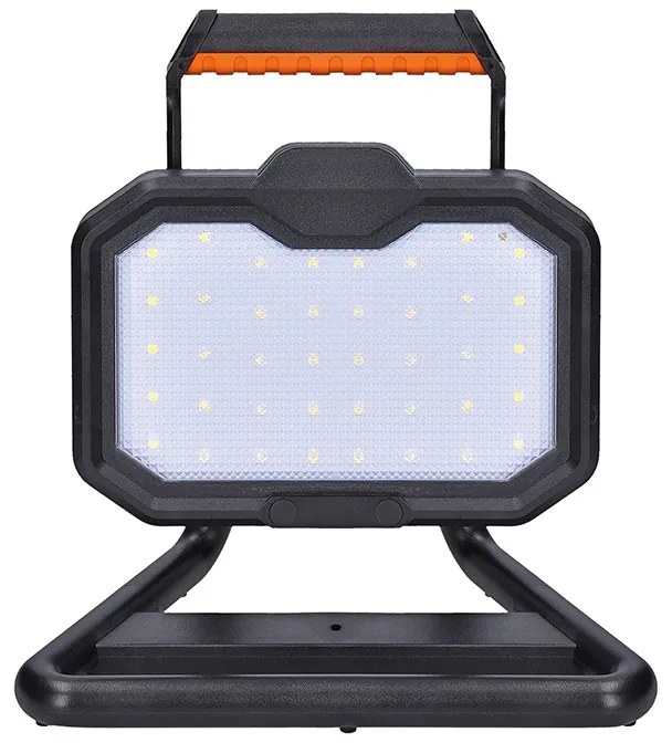 SOLIGHT LED reflektor 20W, prenosný, nabíjací, 2000lm, oranžovo-čierny