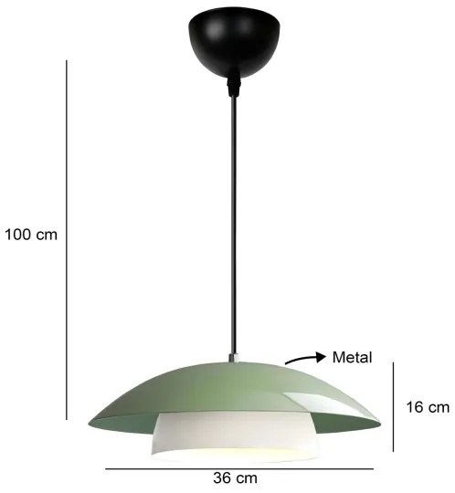 Závesné svietidlo na lanku MOONLIGH 1xE27/40W/230V zelené