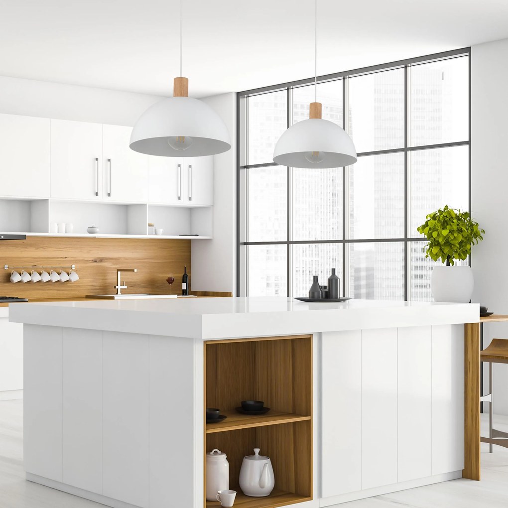 Luster do kuchyne TK 4851 OSLO drevo biely