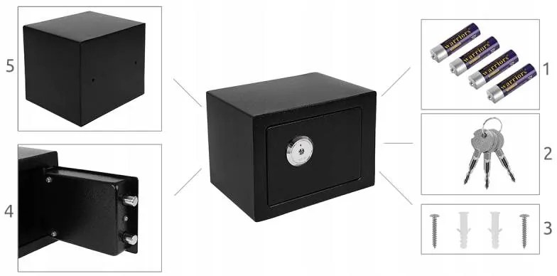 Verk 01781 Trezor s mechanickým zámkom čierny