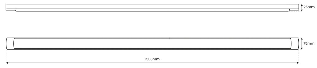 Ecolamp LED svietidlo Batten, 1x LED 45w, 4000k, w, (150 cm)