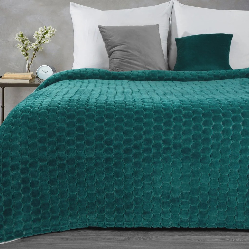 EUROFIRANY FLANELOVÁ DEKA ZOE1 150X200 CM TMAVOTYRKYSOVÁ