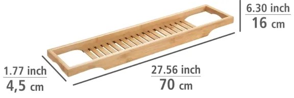 WENKO 24750100 - Polička na vaňu BAMBUSA 70x16 cm hnedá