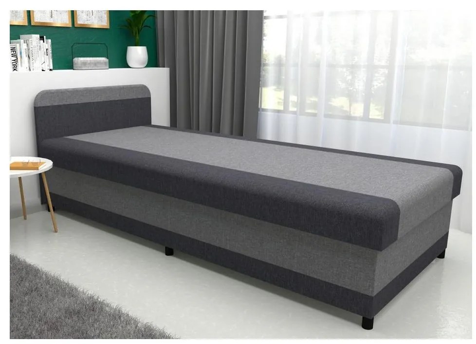 Čalúnená válenda s úložným priestorom TALI 80x202 sivá/antracit