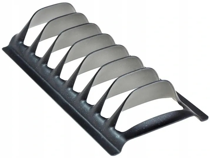 ALTOM Držiak, stojan na pokrievky, taniere, veká - 7 pozícií, plastový - čierny