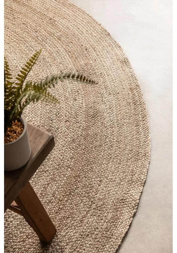 Obojstranný jutový okrúhly koberec v prírodnej farbe ø 200 cm Braided Grey – Hanse Home