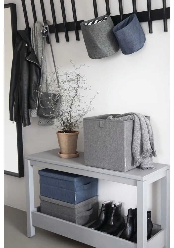 Modrý látkový úložný box s vekom 35x26x19 cm Soft Storage – Bigso