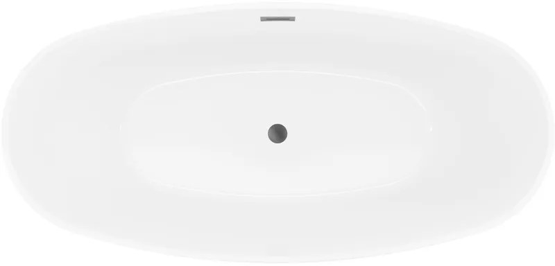 Mexen Lira, voľne stojaca vaňa, vzor, 170 × 80 cm, biela lesklá, grafitový prepad, 52831708000-95