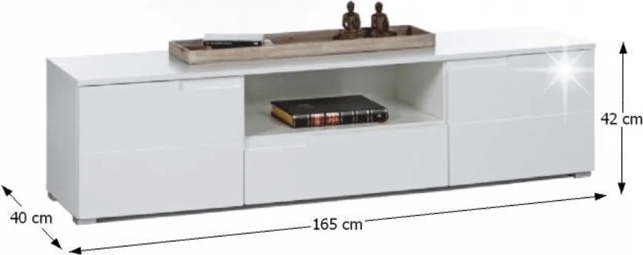 SPICE TV stolík, lesklá biela