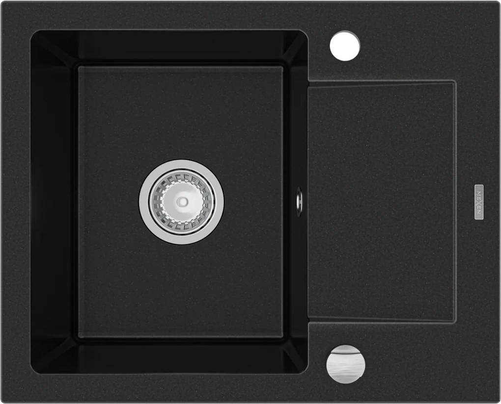 Kuchynský granitový drez ENZO - 57,6 x 46,5 cm - čierny, 6506571005-77