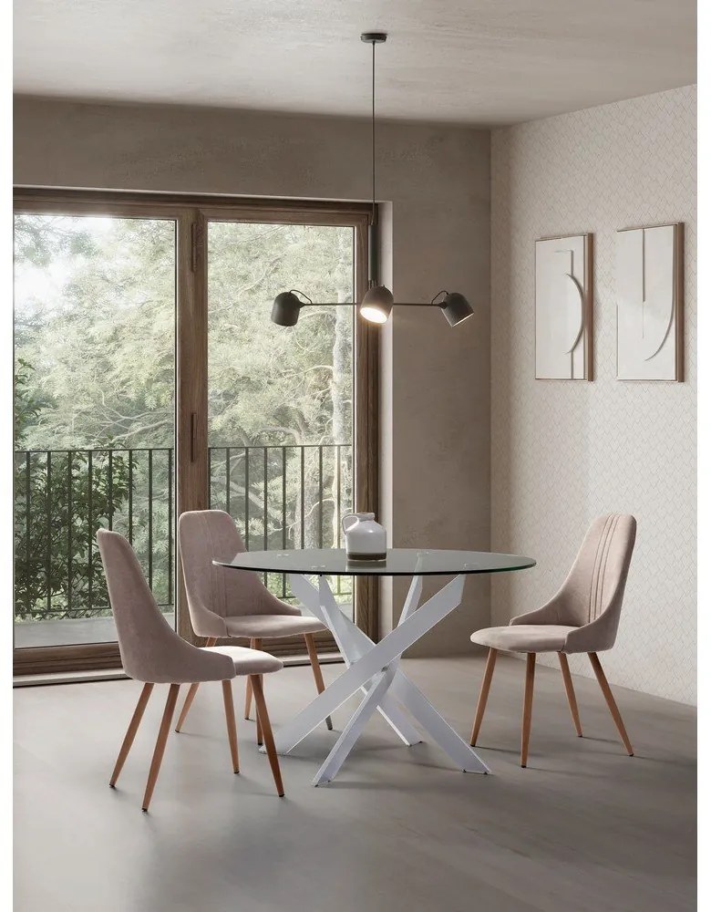 Okrúhly jedálenský stôl so sklenenou doskou 120x120 cm Ruth - Marckeric