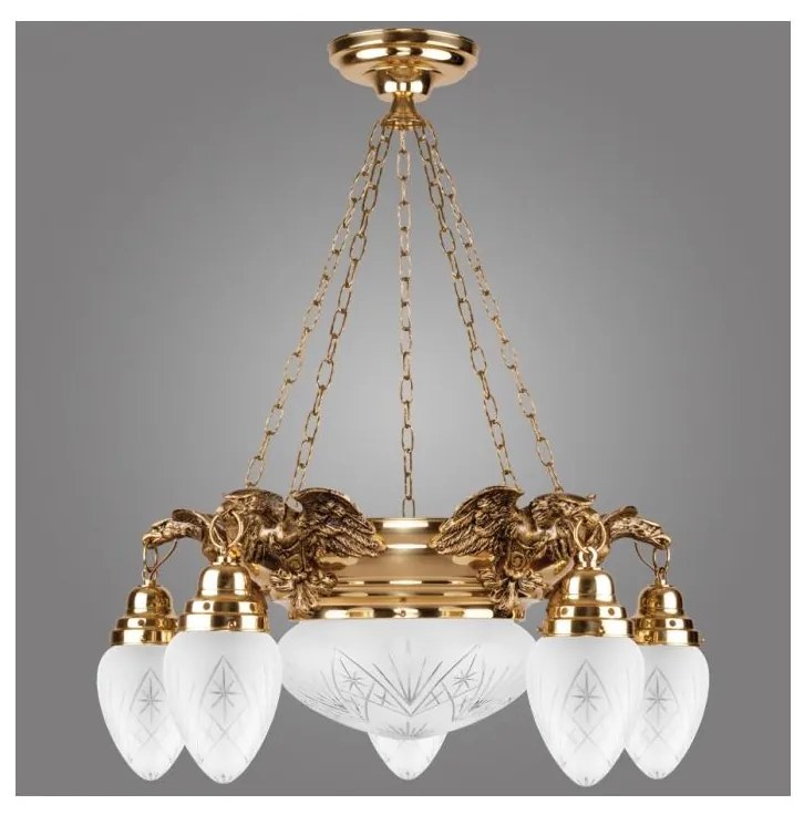 Kemar OW50 - Luster OURO EAGLE 5xE27/60W + 1xE27/100W/230V