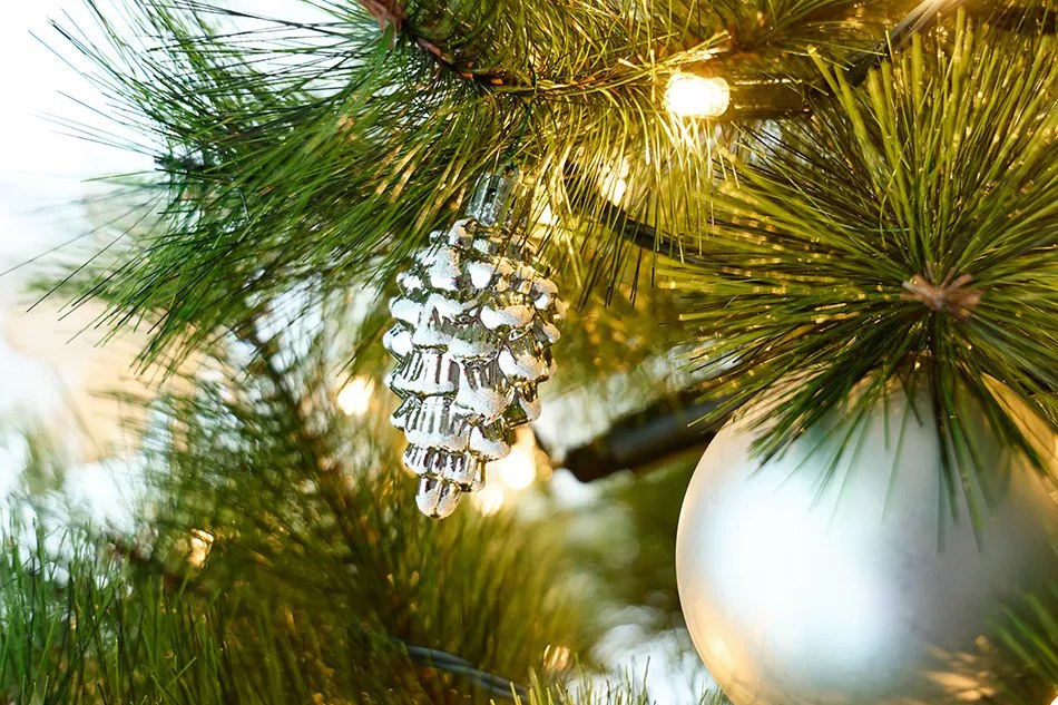 DECOLED Ozdoba šišky, 6 cm, 6x bílá