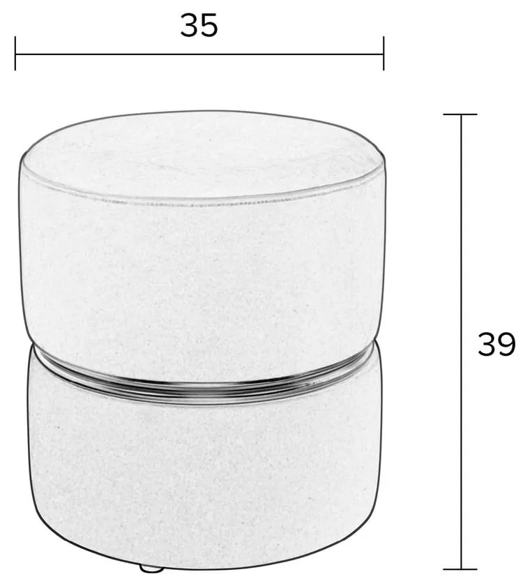 Oranžový zamatový taburet Bubbly – White Label