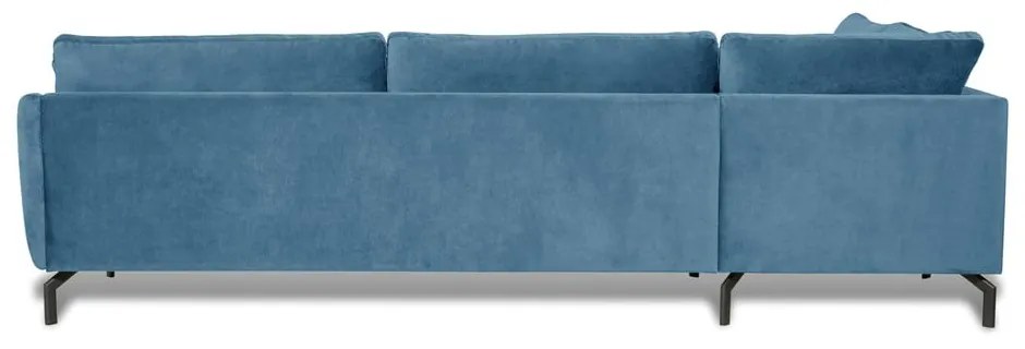 Modrá zamatová rohová pohovka (ľavý roh) Magic - Scandic