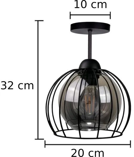 Prisadený luster SOLO BLACK 1xE27/60W/230V