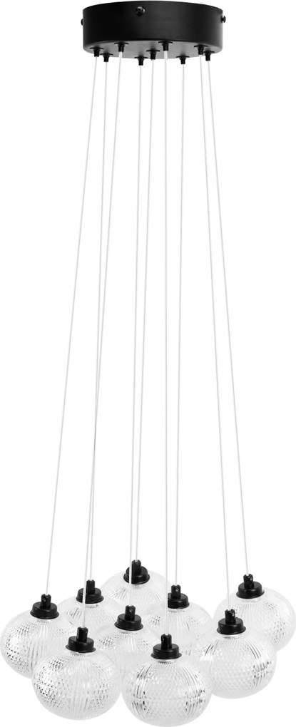 Toolight Toolight, závesné svietidlo 9xG9, MS022-9CP, čierna, OSW-09637