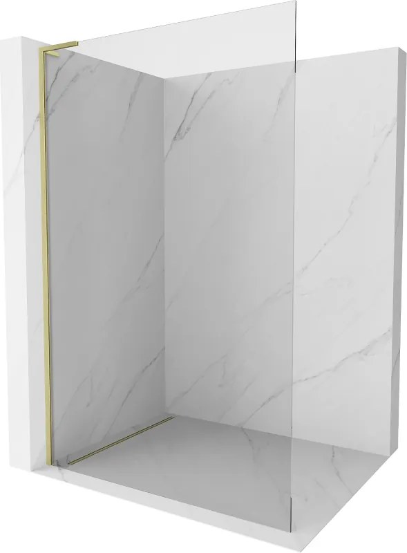 Mexen Kioto L, sprchová zástena Walk-In 105 x 200 cm, 8mm číre sklo, zlatý matný profil, 800-105-103-55-00