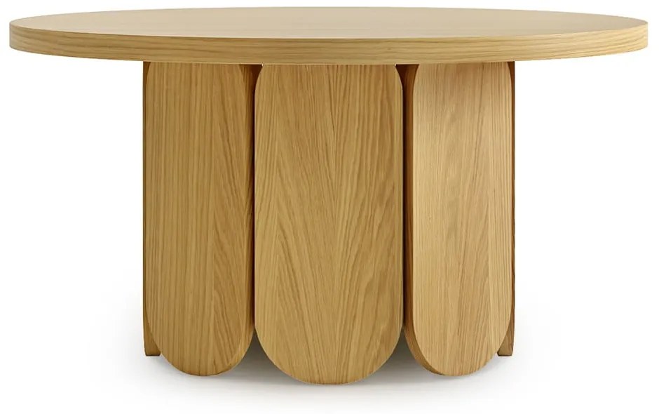 Okrúhly konferenčný stolík s doskou v dubovom dekore v prírodnej farbe 78x78 cm Soft - Woodman