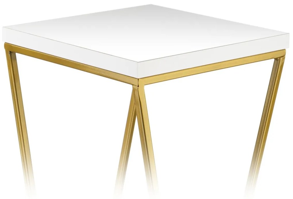 Kvetinový stojan LOFT I 70 cm zlatý/biely