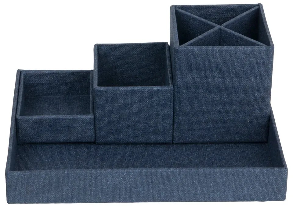 Tmavomodrý 4-dielny stolový organizér Bigso Box of Sweden Lena
