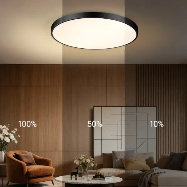 Immax NEO 07313L-LED SEMPLICI - stmievateľné stropné svietidlo 96 W/230 V, priemer 80 cm, Tuya Wi‑Fi, čierne, s diaľkovým ovládaním