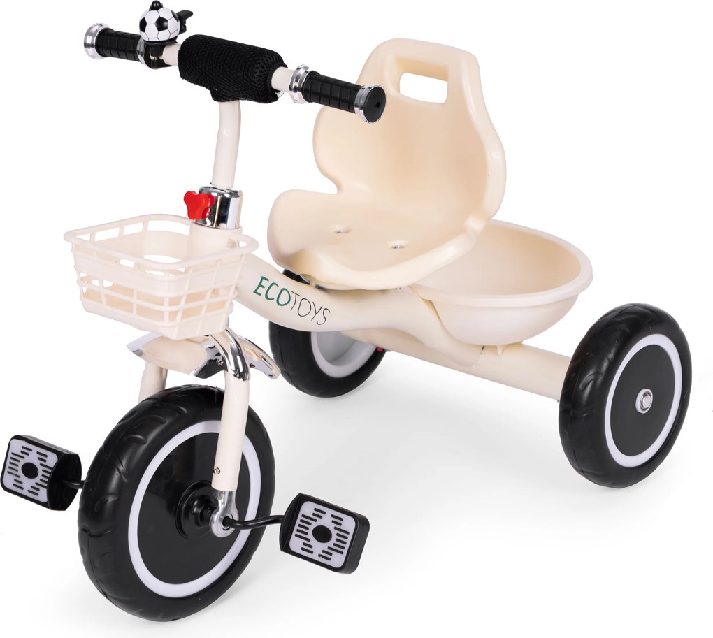 Detský trojkolový bicykel ECOTOYS od 12 mesiacov – EVA kolesá, košík, zvonček