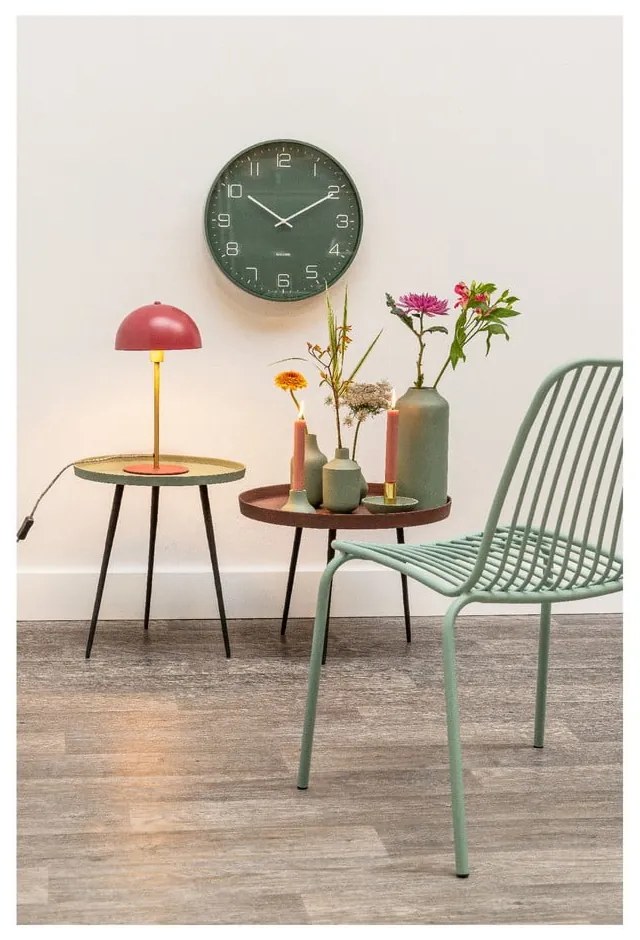 Zelené nástenné hodiny Karlsson Lofty, ø 40 cm