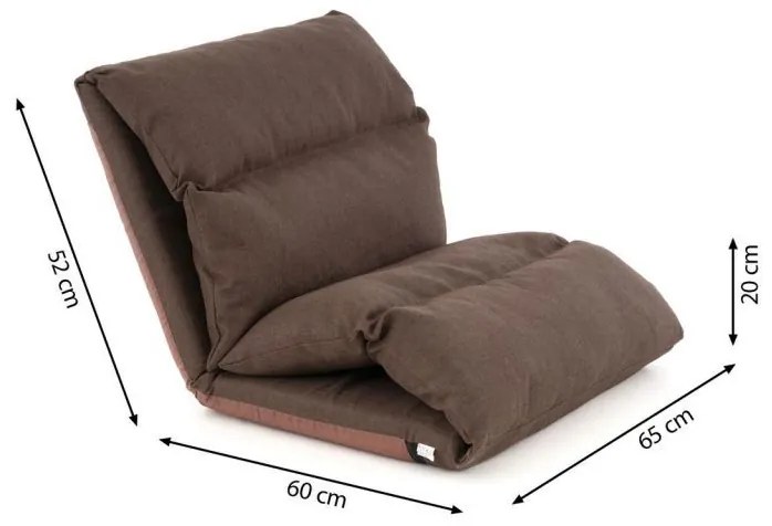 Divero 70275 Nastaviteľná sofa - hnedá