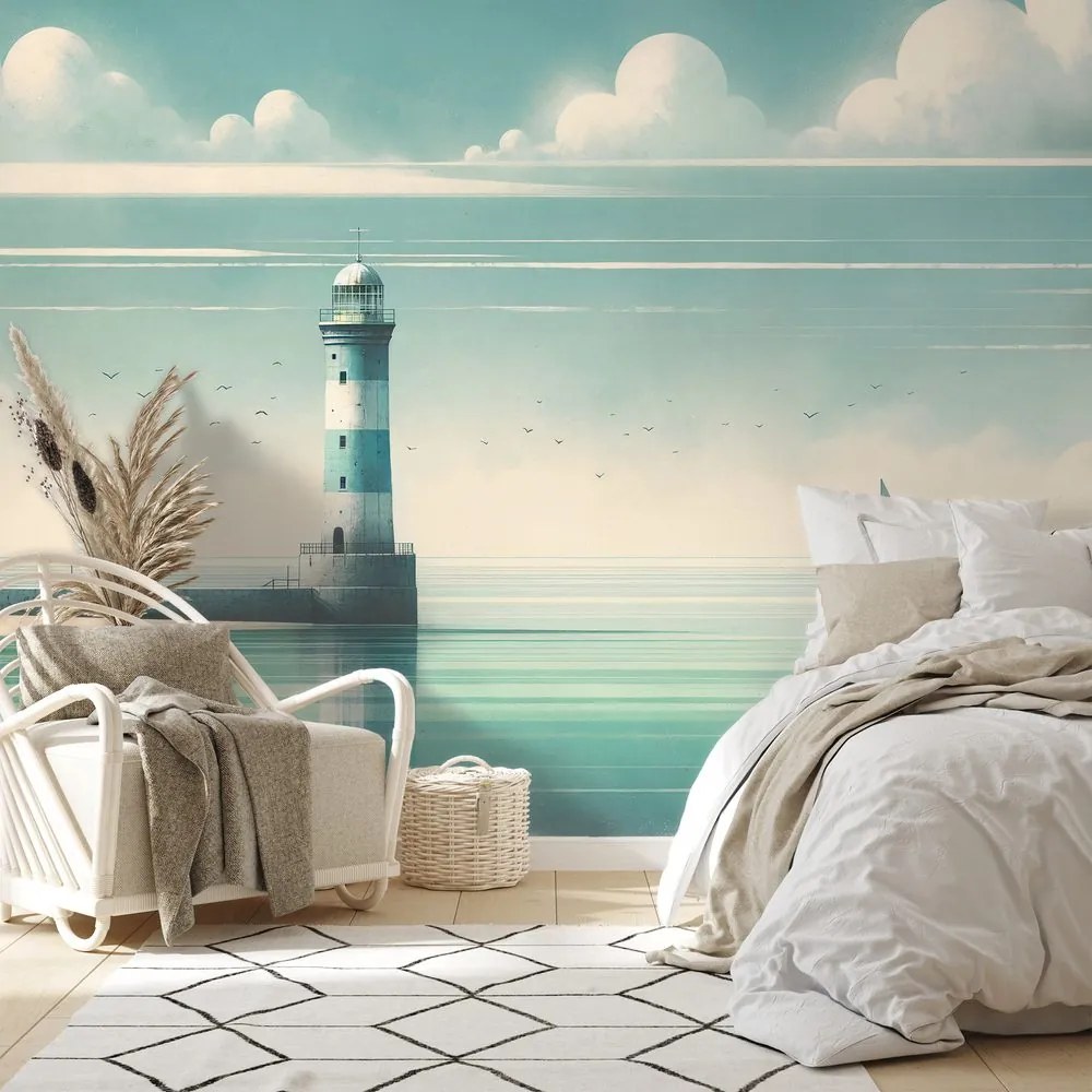 Samolepiaca tapeta maják na pokojnom mori