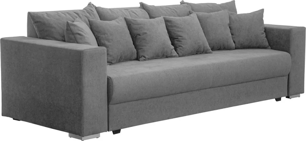 Pohovka rozkladacia na lôžko Genf, stredne šedá látka