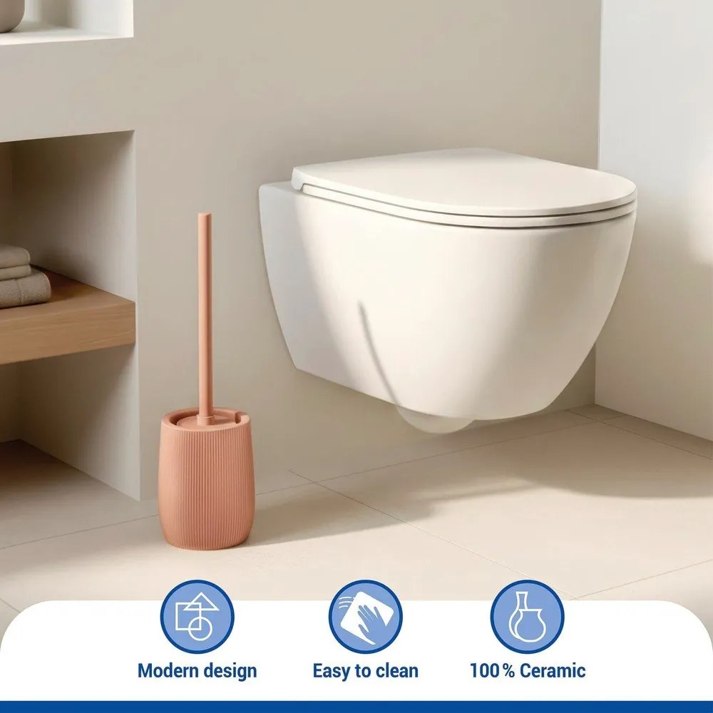 Hnedá keramická WC kefa Fablo – Wenko