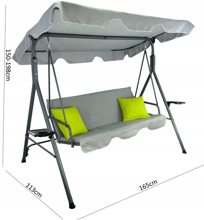 Záhradná hojdačka TRAPPIN A sivá