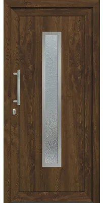 Vchodové dvere plastové A2220 100 Ľ zlatý dub/biele