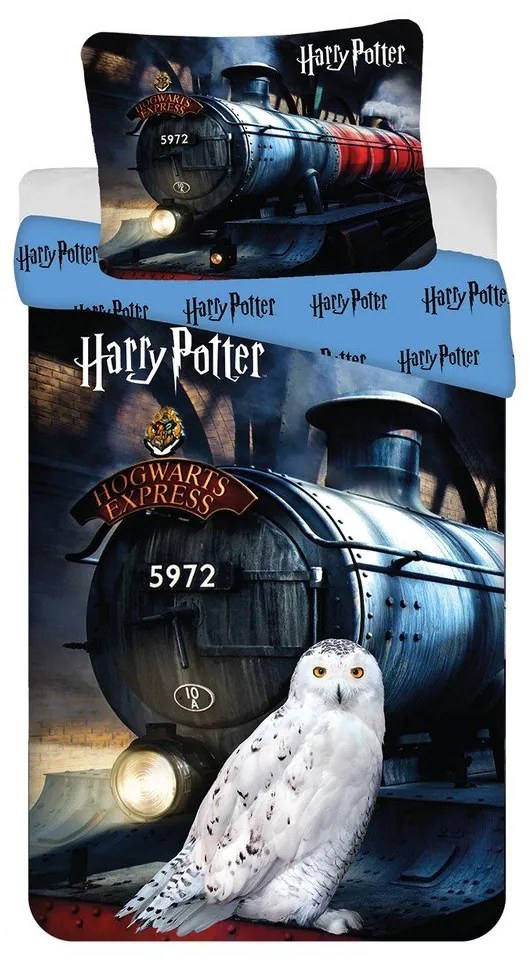 Bavlnená detská obliečka na jednolôžko 140x200 cm Harry Potter "Hogwarts Express" – Jerry Fabrics