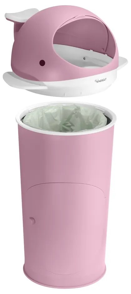 Ružový plastový odpadkový kôš na plienky 25 l Whale – Kindsgut