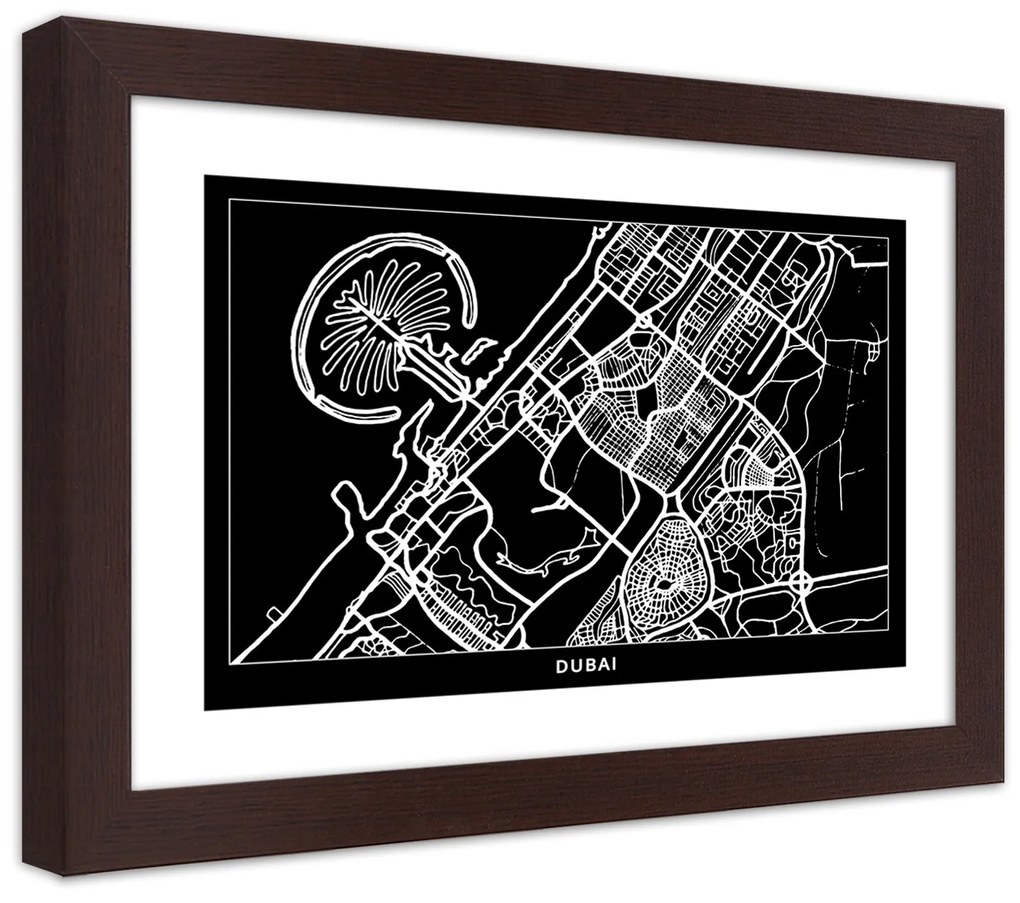 Gario Plagát City plan Dubai Farba rámu: Bez rámu, Rozmery: 45 x 30 cm