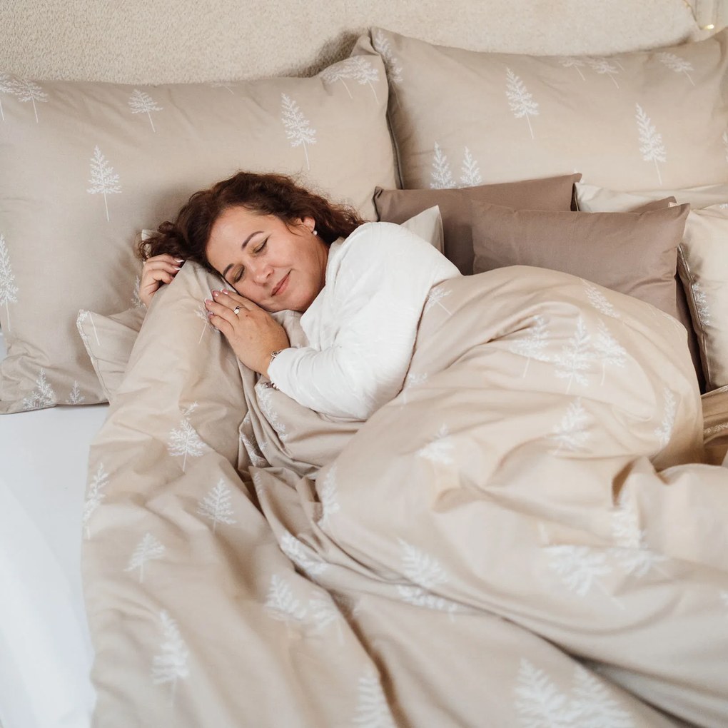 Goldea bavlnené posteľné obliečky - severské stromčeky 220 x 200 a 2ks 70 x 90 cm