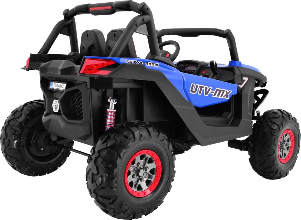 Ramiz Detský kočík SuperStar Modrá + pohon 4x4 + diaľkové ovládanie + batožinový priestor + MP3 LED + zámok dverí