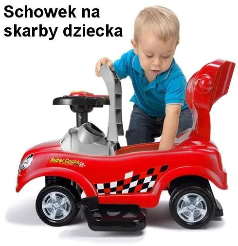 Odrážadlo/chodítko s rukoväťou 3 v 1, červené