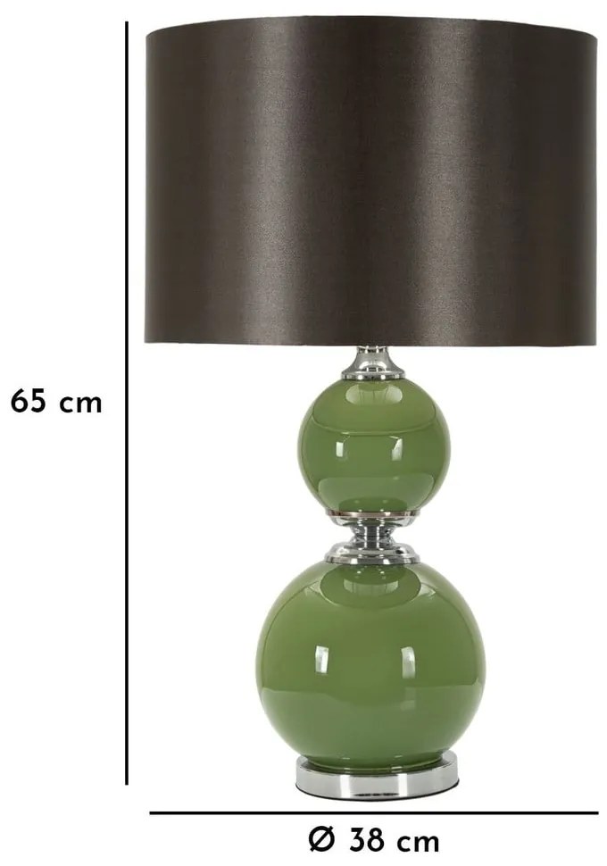 Zeleno-sivá stolná lampa s textilným tienidlom (výška 65 cm) Eva – Mauro Ferretti