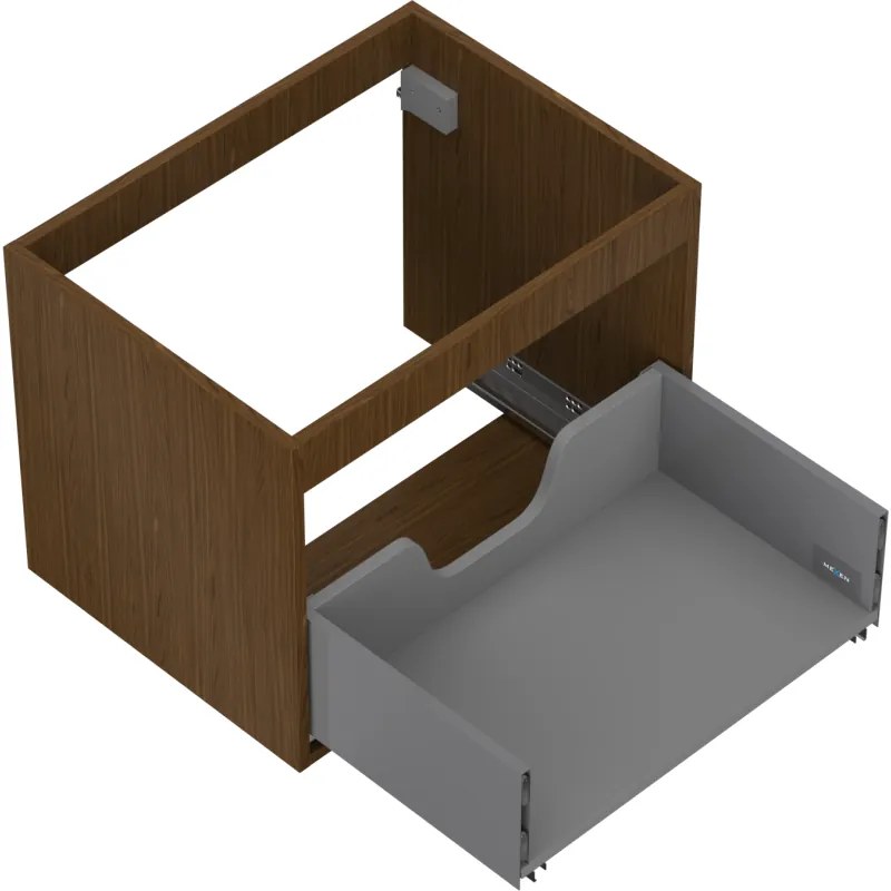 Mexen Box-A, závesná skrinka 60 cm, 1 zásuvka, orech, 91AX0-0600-470-1-86