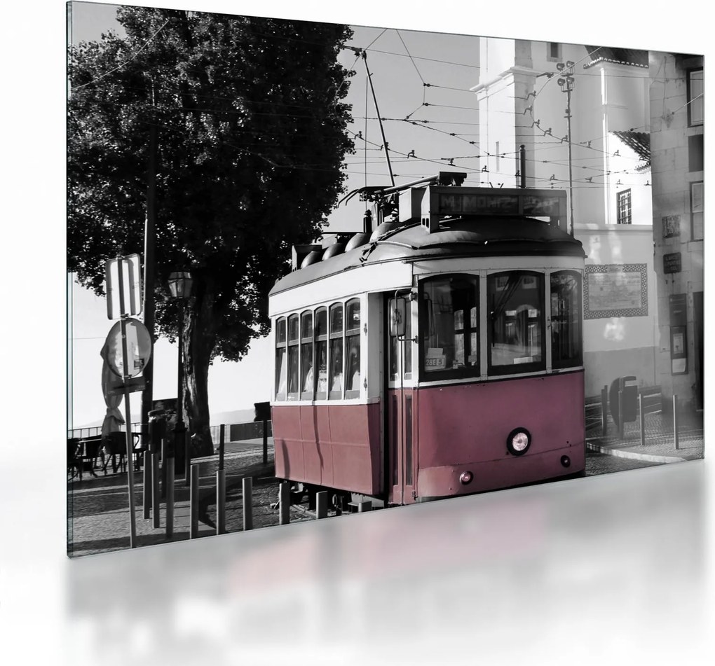 Sklenený obraz - Električka (70x50 cm)