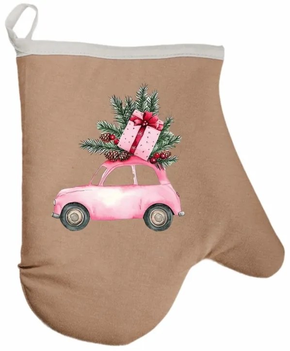 Vianočná kuchynská rukavica Candycar EMI, čierna