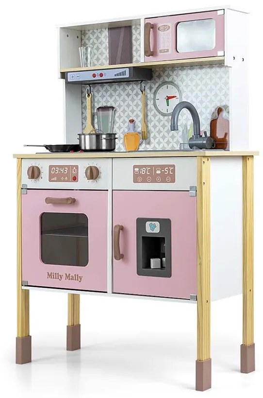 Detská drevená kuchynka Milly Mally Bjorn rúžová