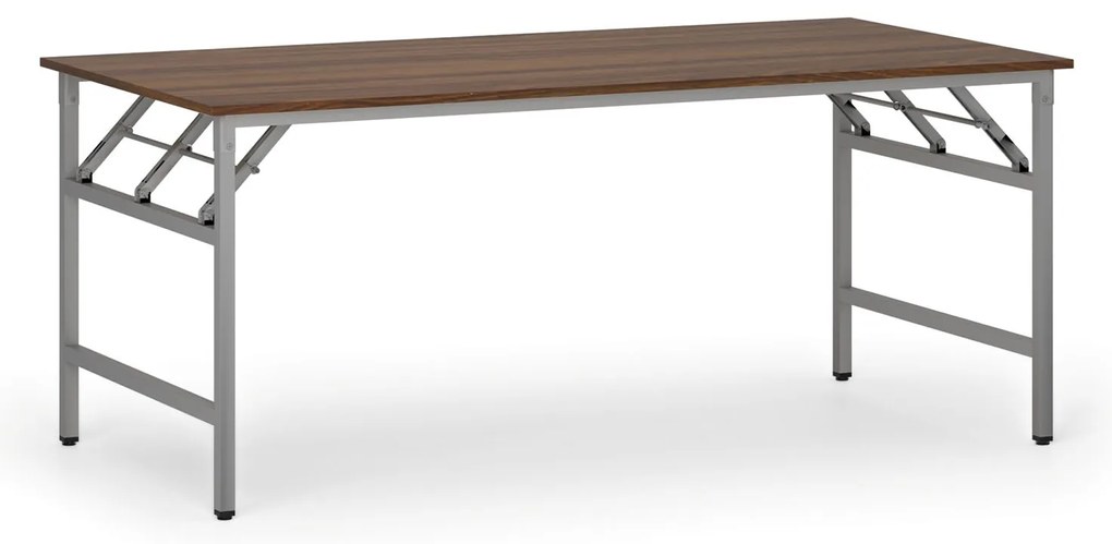 Konferenčný stôl FAST READY, 180x90 cm, sivostrieborná podnož, orech