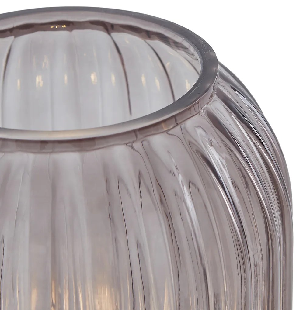 Art Deco stojaca lampa čierna s dymovým sklom - Rid