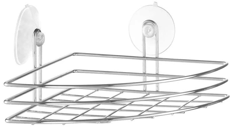 BISK Erga NIAGARA, rohová polička 24x18cm na prísavky, chrómová, ERG-04117