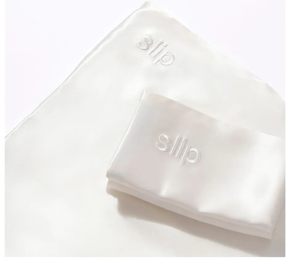 Hodvábna obliečka na vankúš 51x76 cm White – slip