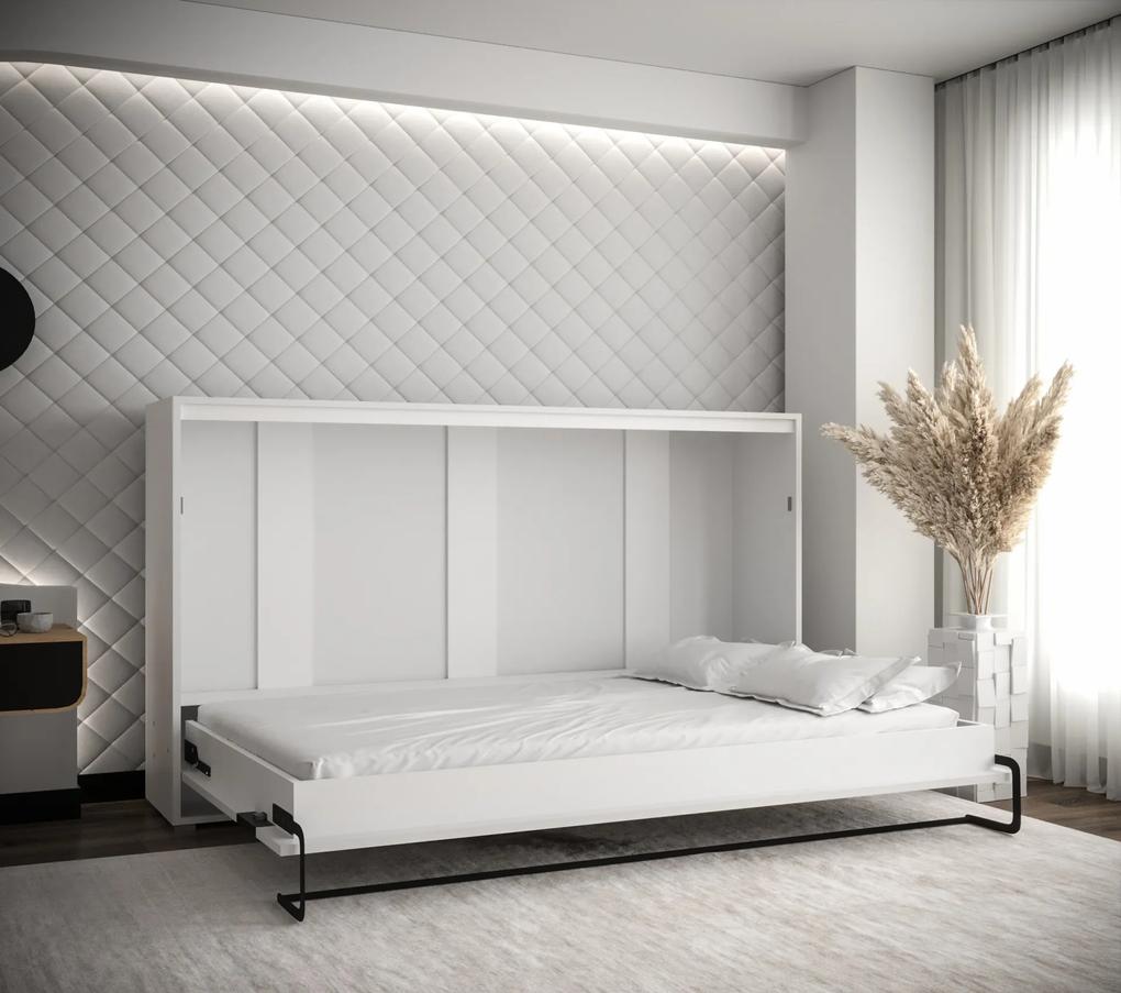 Sklápacia posteľ Peko 120x200cm, biala/dub artisan, horizontálne